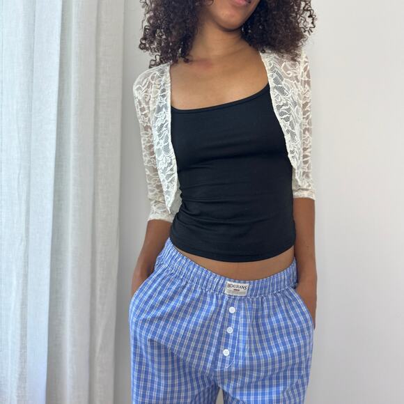 Vintage European Cream Lace Open Bolero (M) - Picture 3 of 7